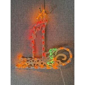 Vintage Christmas Lighted Silhouette‎ Window Wall Table Decoration Candle Light